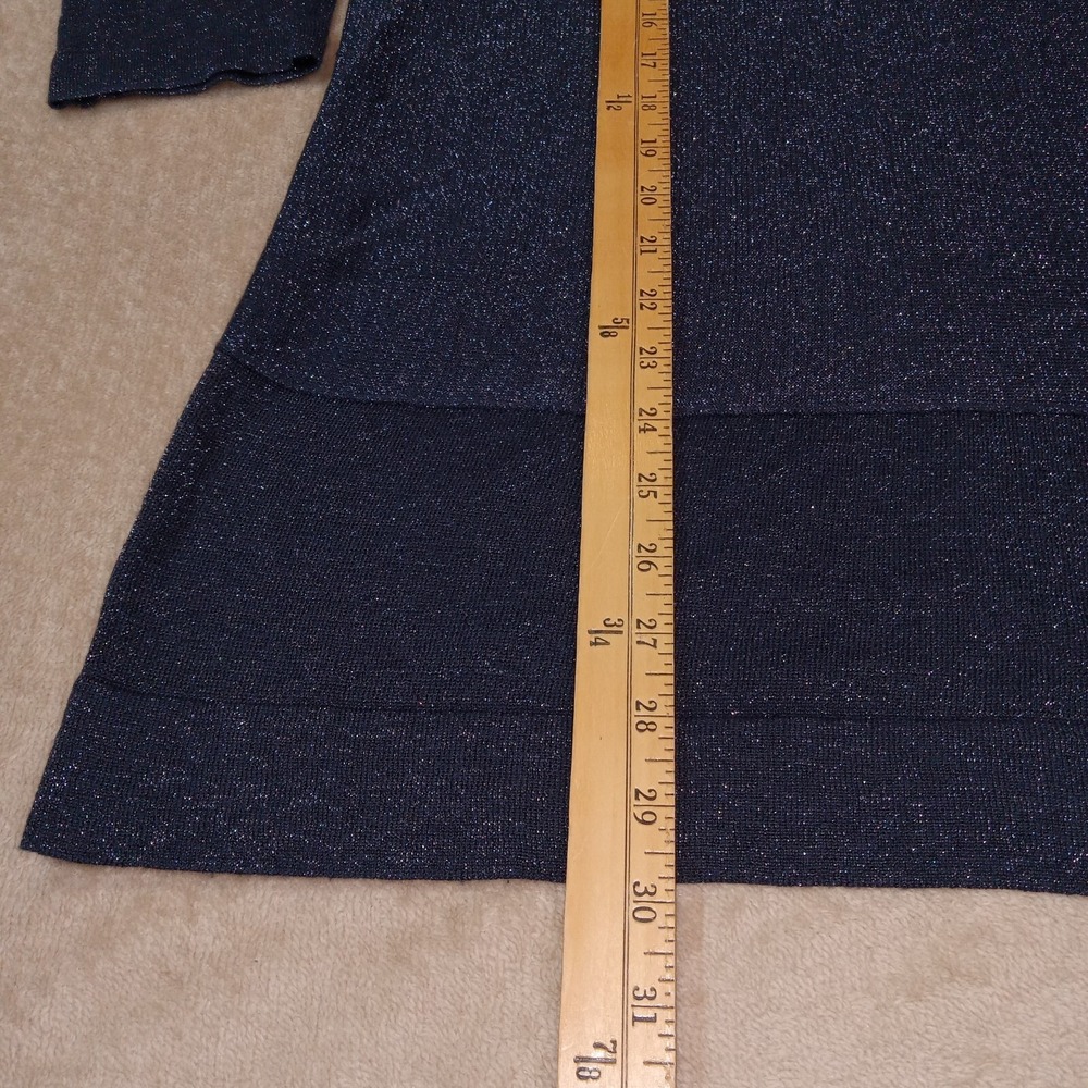 Soft Surroundings Tunic Round Neck Glitter‎ Style Top Navy Blue Medium - Picture 7 of 11